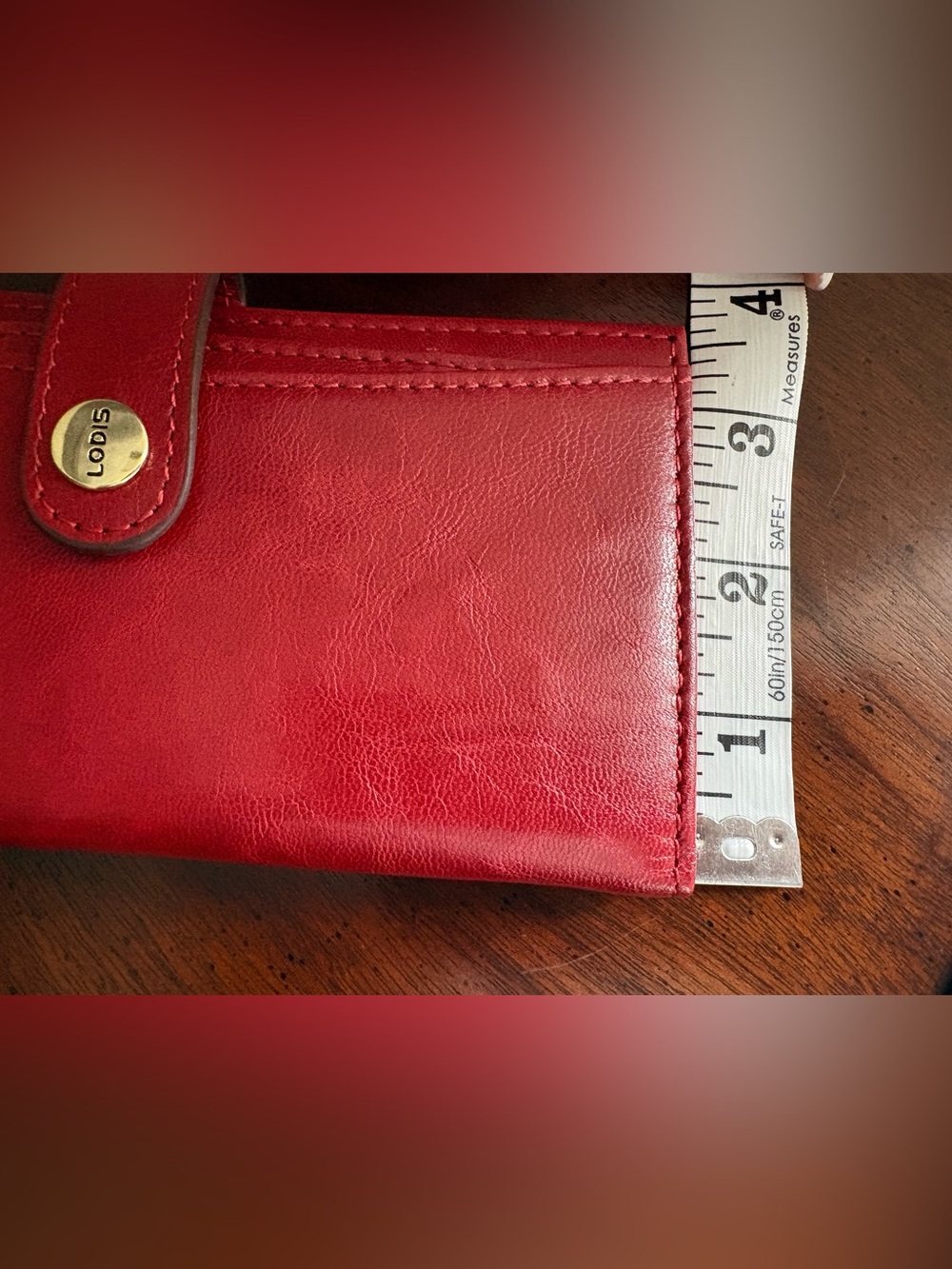 Lodis Luxury Smooth Red Leather Continental Wallet & Removable Card Case Set - Picture 15 of 16